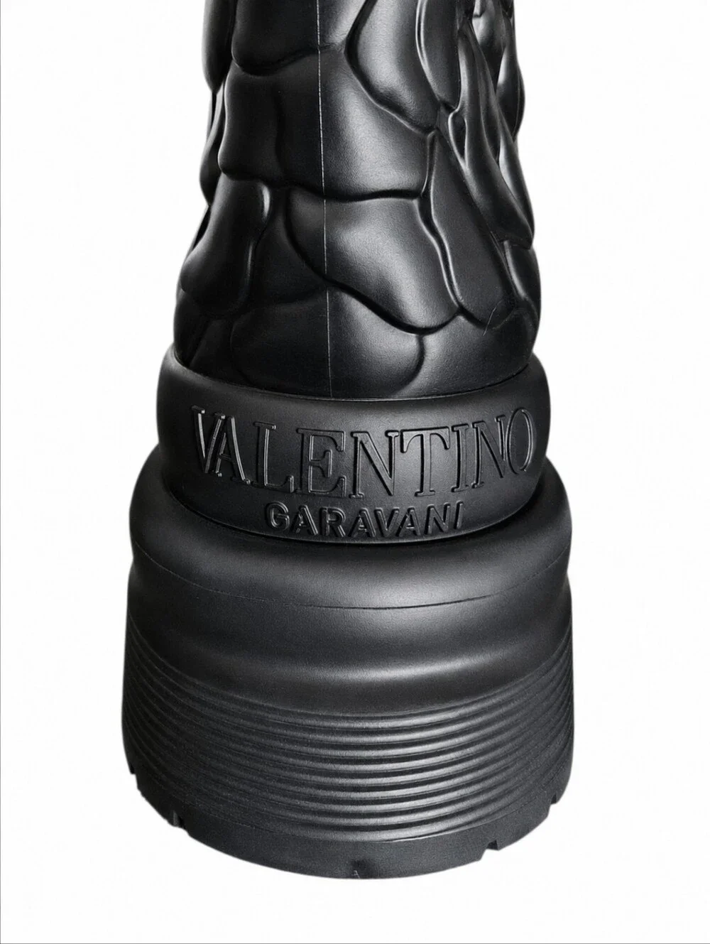 VALENTINO GARAVANI | Atelier 03 Rose Platform Rain Boots 36 Black With Box NWT